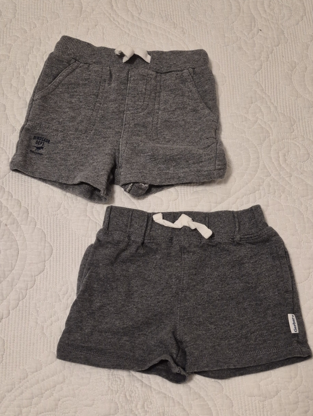 Gerber Gray Knit Drawstring Shorts Set